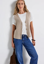 Load image into Gallery viewer, Street One Beige Sleeveless Cardigan 254020
