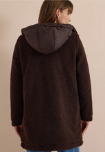 Load image into Gallery viewer, Cecil Burgundy Teddy Coat With Hood 101452
