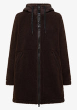 Load image into Gallery viewer, Cecil Burgundy Teddy Coat With Hood 101452
