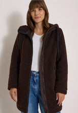 Load image into Gallery viewer, Cecil Burgundy Teddy Coat With Hood 101452
