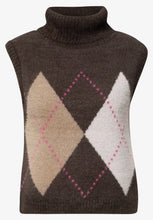 Load image into Gallery viewer, Cecil Sleeveless Knit With Argyle Pattern 304173
