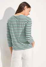 Load image into Gallery viewer, Cecil Striped 3/4 Length Sleeve Top - 321931 Vanilla White
