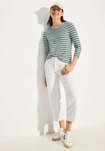 Load image into Gallery viewer, Cecil Striped 3/4 Length Sleeve Top - 321931 Vanilla White
