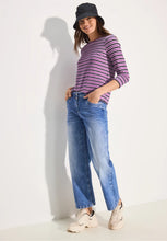 Load image into Gallery viewer, Cecil Striped 3/4 Length Top - 321931- Iced Violet
