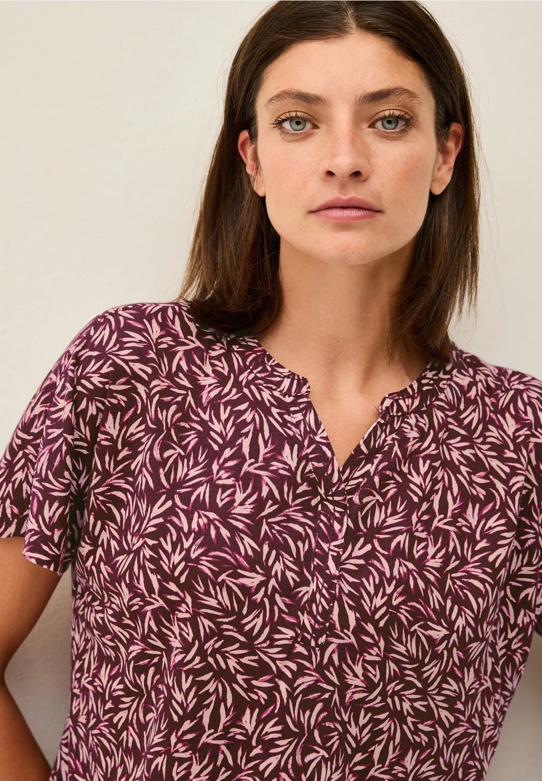Cecil Print Tunic T-Shirt 323696 Colour- Mulberry Redhead