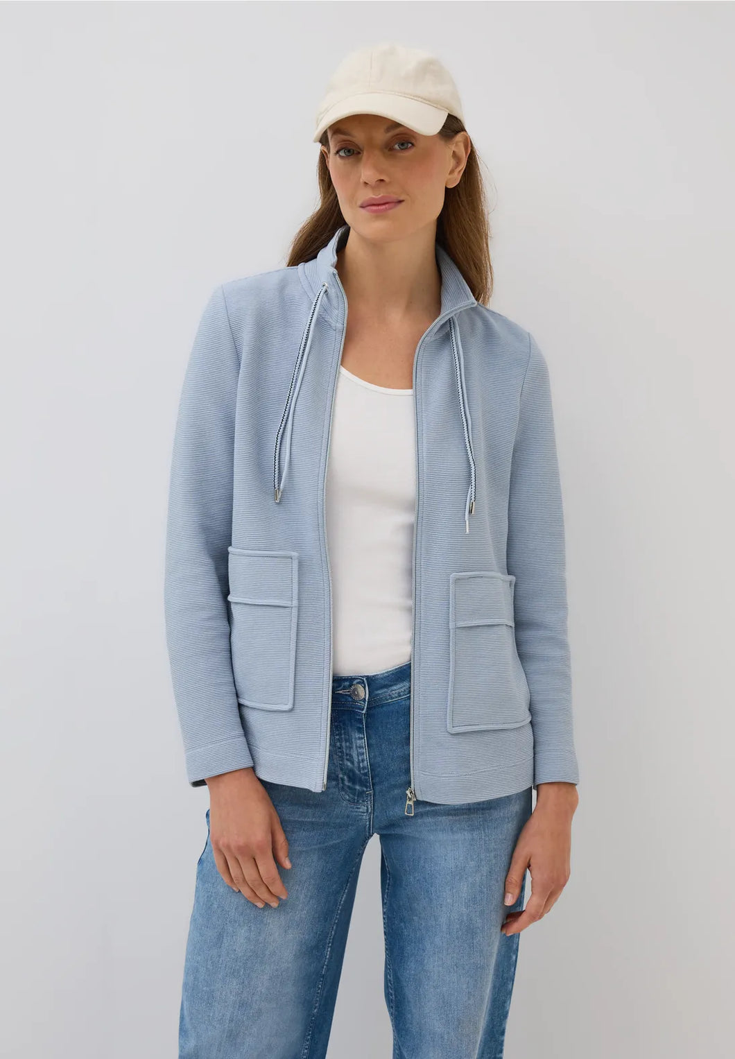 Cecil Ottoman Lightweight Jacket 323723  Colour- Light Blue