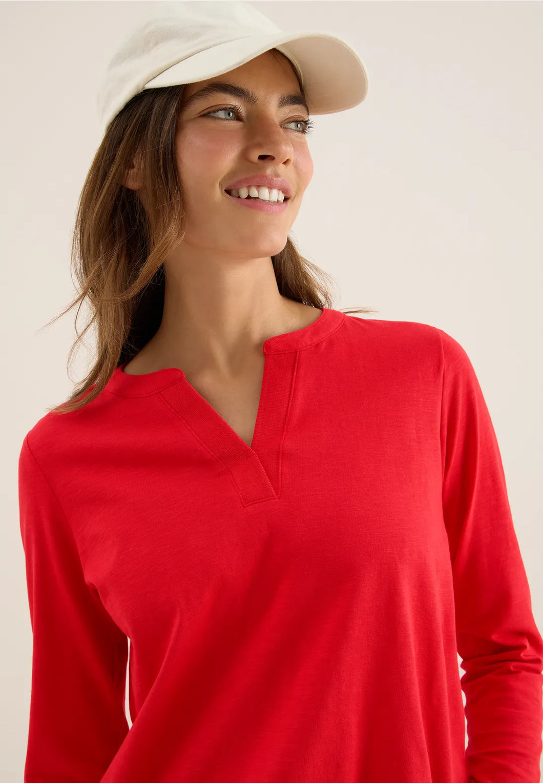 Cecil Split Neck Tunic Shirt 324046 Colour- Red / 16953