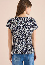 Load image into Gallery viewer, Cecil Navy Leopard Print Top 325040
