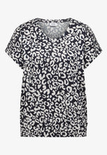 Load image into Gallery viewer, Cecil Navy Leopard Print Top 325040
