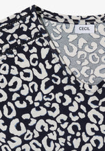 Load image into Gallery viewer, Cecil Navy Leopard Print Top 325040
