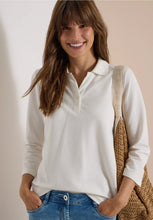 Load image into Gallery viewer, Cecil White 3/4 Sleeve Polo Shirt 325687
