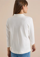 Load image into Gallery viewer, Cecil White 3/4 Sleeve Polo Shirt 325687
