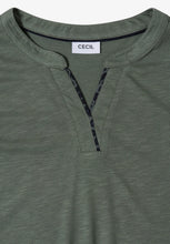 Load image into Gallery viewer, Cecil 3/4 Sleeve Split Neck Top 325694
