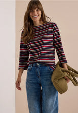 Load image into Gallery viewer, Cecil Navy Striped Top 325872
