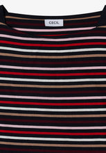 Load image into Gallery viewer, Cecil Navy Striped Top 325872
