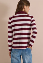 Load image into Gallery viewer, Cecil Red Wine Striped Polo 325892
