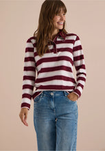 Load image into Gallery viewer, Cecil Red Wine Striped Polo 325892

