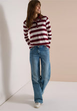 Load image into Gallery viewer, Cecil Red Wine Striped Polo 325892

