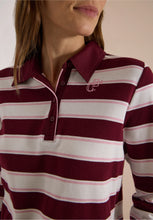 Load image into Gallery viewer, Cecil Red Wine Striped Polo 325892
