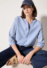 Load image into Gallery viewer, Cecil Striped Split Neck Blouse 345656

