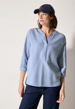 Load image into Gallery viewer, Cecil Striped Split Neck Blouse 345656
