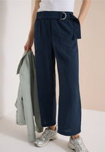 Load image into Gallery viewer, Cecil High Waist Navy Trousers 380812
