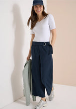 Load image into Gallery viewer, Cecil High Waist Navy Trousers 380812

