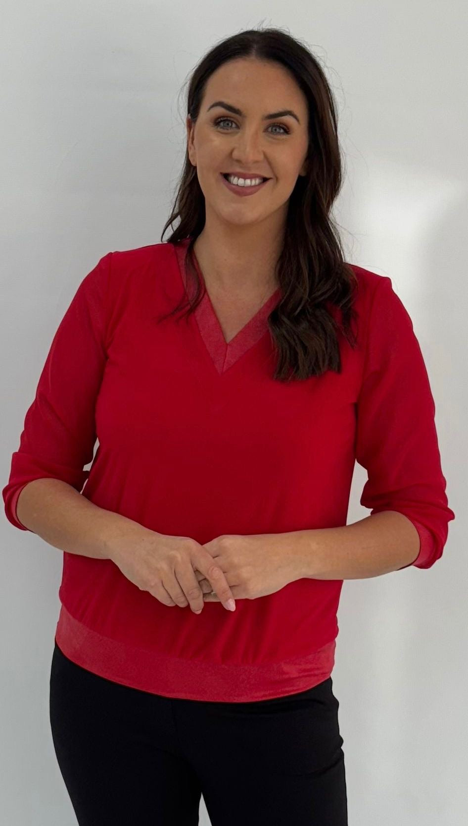 Yew V- Neck  Red Top 4278.1