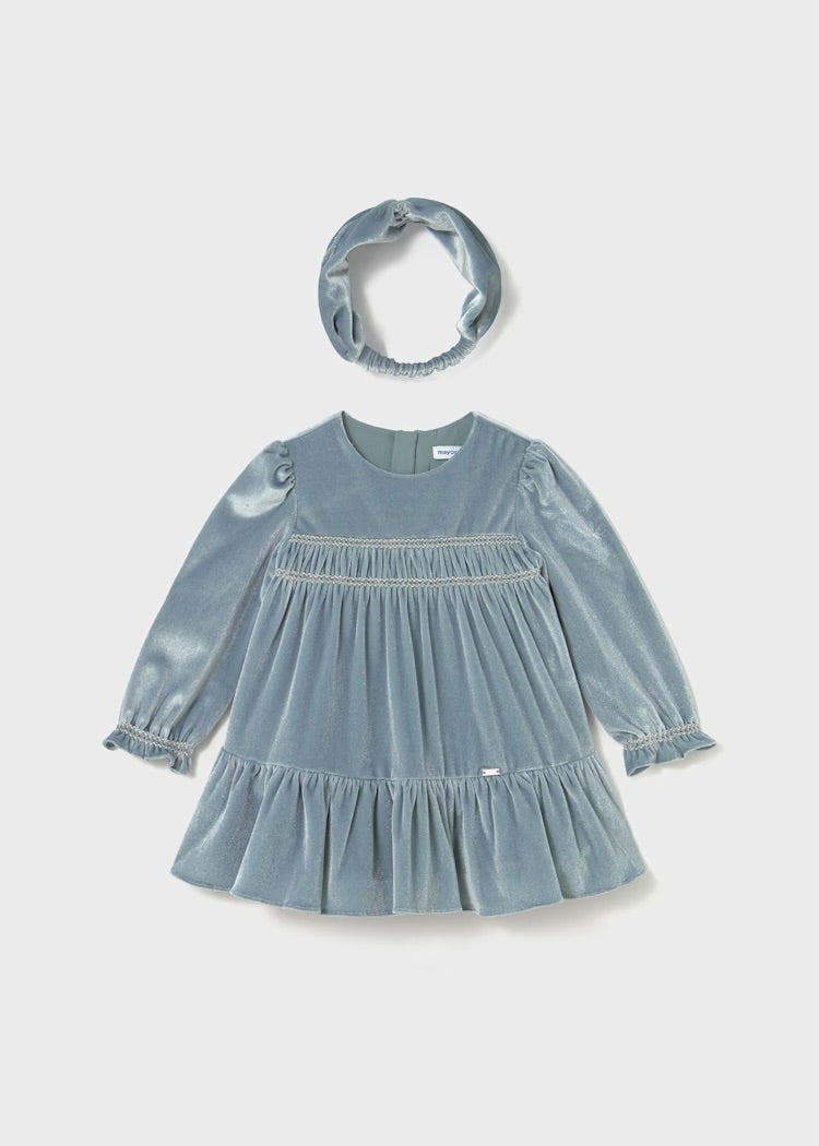 Mayoral velvet dress with headband 2904