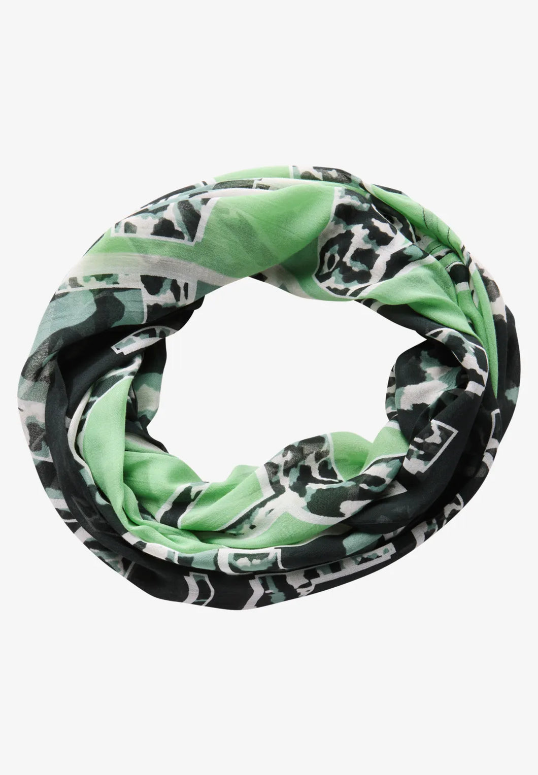 Cecil Patterned Looped Scarf 572876 Colour- Ink Green