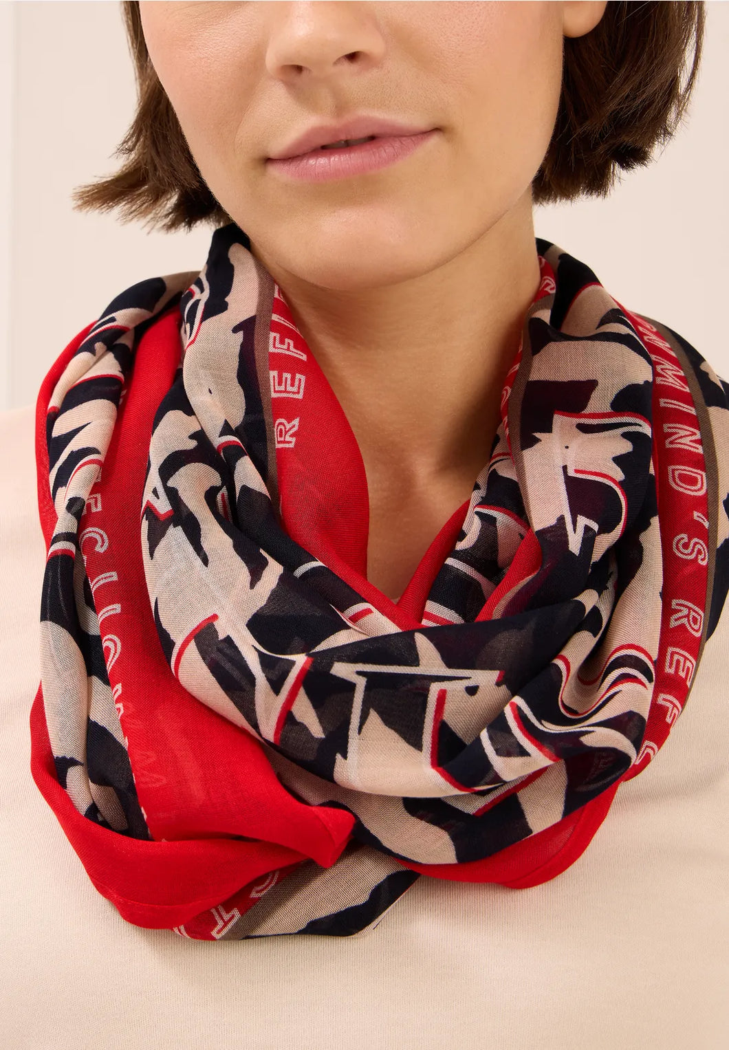 Cecil Patterned Loop Scarf 572901 Colour- 36953