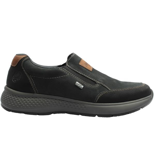 Rieker mens Black Slip on Shoes B7654-02