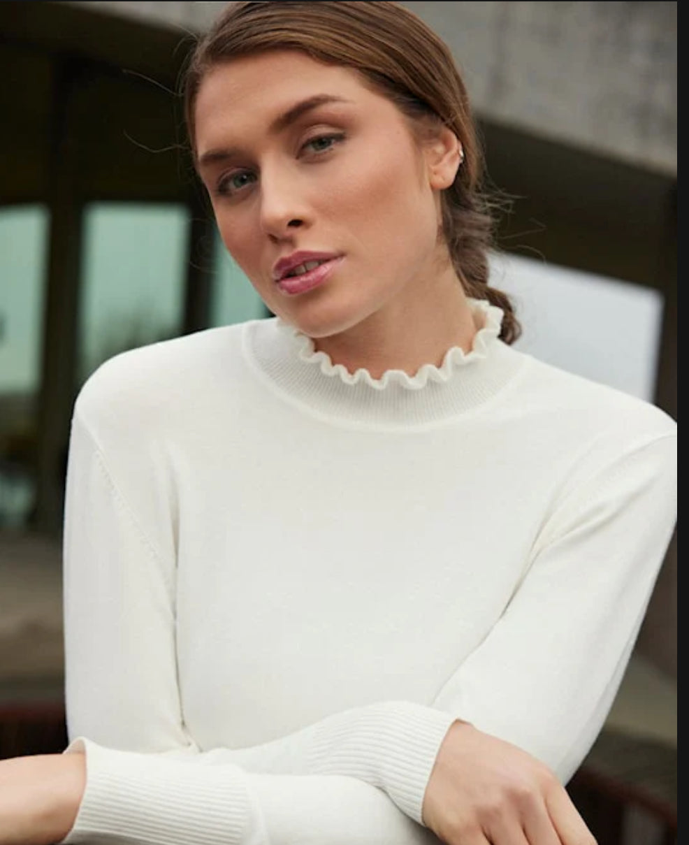 Sunday white ruffle top 6258