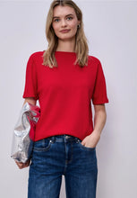 Load image into Gallery viewer, Street One Dropped Shoulder Red Top 324783
