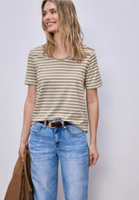 Load image into Gallery viewer, Street One  Beige and white striped shirt 324772/25617
