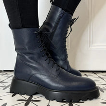 Load image into Gallery viewer, Wonders Navy Laced Boots
