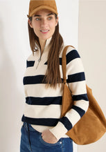 Load image into Gallery viewer, Cecil Cream And Navy Stripped Sweater 303753/25512

