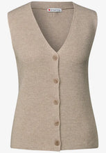 Load image into Gallery viewer, Street One Beige Sleeveless Cardigan 254020
