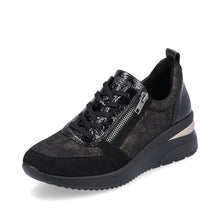 Load image into Gallery viewer, Remonte Black Bronze Sneakers with Zip D2401-92
