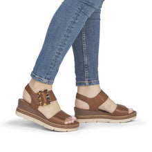 Load image into Gallery viewer, Remonte Brown Wedge Sandals D2L53-24
