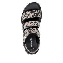 Load image into Gallery viewer, Remonte Cow Print Platform Sandals D3N50-60
