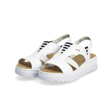 Load image into Gallery viewer, Rieker White Slingback Sandals V44Y5-80
