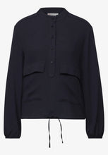 Load image into Gallery viewer, Street one navy crinkled shirt 345451
