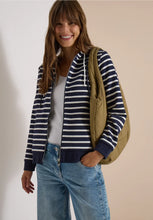 Load image into Gallery viewer, Cecil Navy Striped Zipped Hoodie 325644
