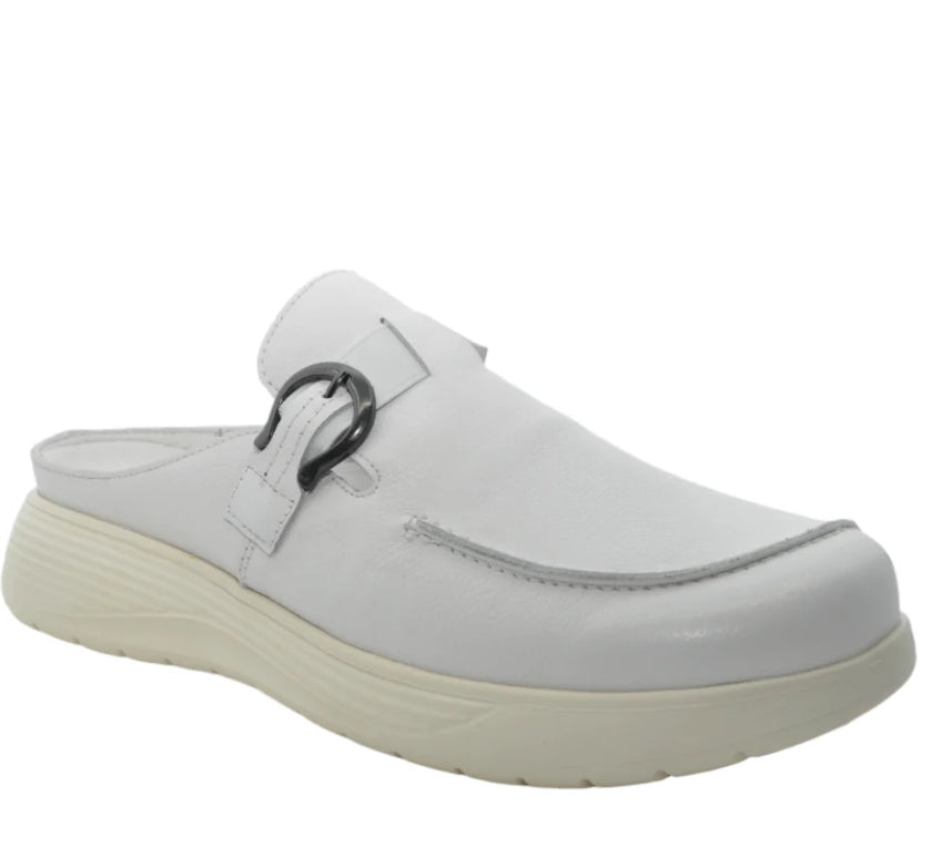 G Comfort White Mules S-8621W