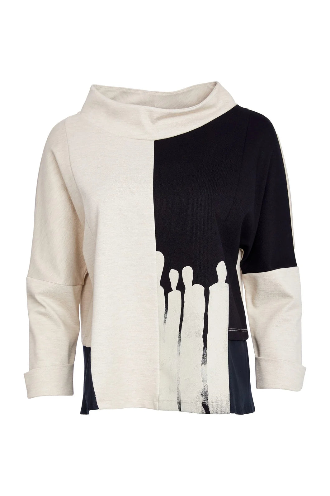 Naya Two Tone Black and Sand Ladies Top NAW25262