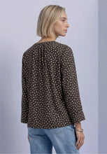 Load image into Gallery viewer, Street One Brown Polka Dot Blouse 346855
