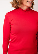 Load image into Gallery viewer, Sunday Red Frilly Neck Jumper
