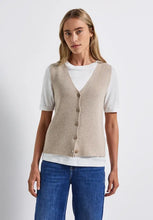Load image into Gallery viewer, Street One Beige Sleeveless Cardigan 254020
