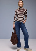Load image into Gallery viewer, Street One Stripe Turtle Neck Top 324533/27516

